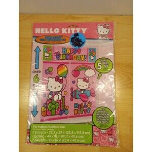 HELLO KITTY HAPPY BIRTHDAY WALL DECORATING KIT/ NEW FACTORY SEALED/ FAST SHIP